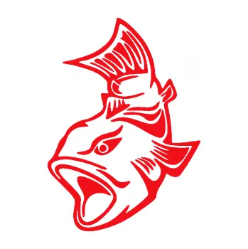 Polep vozidla SAMOLEPKA Ryba 006 levá (10 - červená) NA AUTO, NÁLEPKA, FÓLIE, POLEP, TUNING, VLASTNÍ TEXT, TISK, AUTOSAMOLEPKY.cz, POLEPY, OBRÁZEK, LOGO, SAMOLEPKY