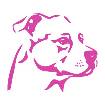 Polep vozidla Pes 134 pravá Stafordširský bulteriér (16 - růžová) SAMOLEPKA NA AUTO, NÁLEPKA, FÓLIE, POLEP, TUNING, VLASTNÍ TEXT, TISK, AUTOSAMOLEPKY.cz, POLEPY, OBRÁZEK, LOGO, 3D STICKERS