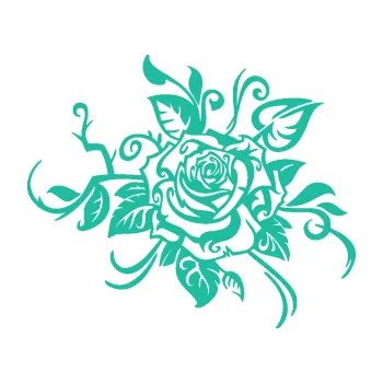 Samolepící dekorace Květina dekor 016 pravá růže (25 - tyrkysová) SAMOLEPKA NA AUTO, NÁLEPKA, FÓLIE, POLEP, TUNING, VLASTNÍ TEXT, TISK, AUTOSAMOLEPKY.cz, POLEPY, OBRÁZEK, LOGO, 3D STICKERS