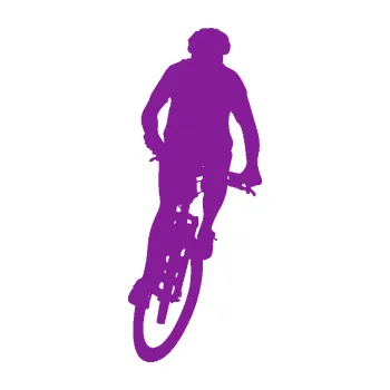 Polep vozidla SAMOLEPKA Cyklista 010 pravá (14 - fialová) NA AUTO, NÁLEPKA, FÓLIE, POLEP, TUNING, VLASTNÍ TEXT, TISK, AUTOSAMOLEPKY.cz, POLEPY, OBRÁZEK, LOGO, SAMOLEPKY