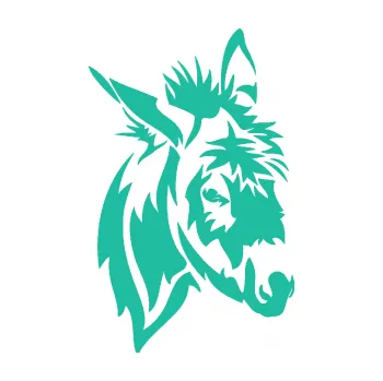 Samolepící dekorace SAMOLEPKA Osel 004 pravá (25 - tyrkysová) NA AUTO, NÁLEPKA, FÓLIE, POLEP, TUNING, VLASTNÍ TEXT, TISK, AUTOSAMOLEPKY.cz, POLEPY, OBRÁZEK, LOGO, SAMOLEPKY