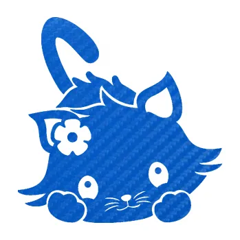 Samolepící dekorace Kočka 012 pravá (57 - 3D karbon modrý) SAMOLEPKA NA AUTO, NÁLEPKA, FÓLIE, POLEP, TUNING, VLASTNÍ TEXT, TISK, AUTOSAMOLEPKY.cz, POLEPY, OBRÁZEK, LOGO, 3D STICKERS