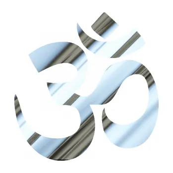 samolepka Náboženský symbol Hinduismus Óm 001 (80 - chrom fólie stříbrná zrcadlová) SAMOLEPKA NA AUTO, NÁLEPKA, FÓLIE, POLEP, TUNING, VLASTNÍ TEXT, TISK, AUTOSAMOLEPKY.cz, POLEPY, OBRÁZEK, LOGO, 3D STICKERS