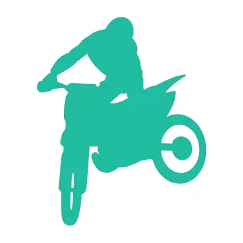 Samolepící dekorace SAMOLEPKA Motorka 037 levá motokros (25 - tyrkysová) NA AUTO, NÁLEPKA, FÓLIE, POLEP, TUNING, VLASTNÍ TEXT, TISK, AUTOSAMOLEPKY.cz, POLEPY, OBRÁZEK, LOGO, SAMOLEPKY