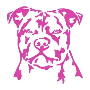 Polep vozidla Pes 143 levá Stafordširský bulteriér (16 - růžová) SAMOLEPKA NA AUTO, NÁLEPKA, FÓLIE, POLEP, TUNING, VLASTNÍ TEXT, TISK, AUTOSAMOLEPKY.cz, POLEPY, OBRÁZEK, LOGO, 3D STICKERS