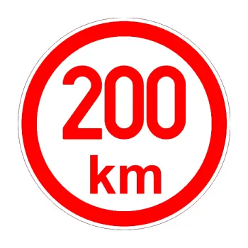 samolepka Maximální rychlost 200km - nejvyšší konstrukční rychlost (74 - Fluorescentní červená) SAMOLEPKA NA AUTO, NÁLEPKA, FÓLIE, POLEP, TUNING, VLASTNÍ TEXT, TISK, AUTOSAMOLEPKY.cz, POLEPY, OBRÁZEK, LOGO, 3D STICKERS
