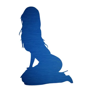 Polep vozidla Erotická žena 013 levá (65 - škrábaný kov modrý) SAMOLEPKA NA AUTO, NÁLEPKA, FÓLIE, POLEP, TUNING, VLASTNÍ TEXT, TISK, AUTOSAMOLEPKY.cz, POLEPY, OBRÁZEK, LOGO, 3D STICKERS