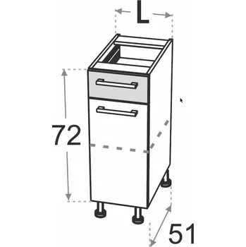 Kuchyňská skříňka Kuchyňská skříňka Duo XL DS60/1