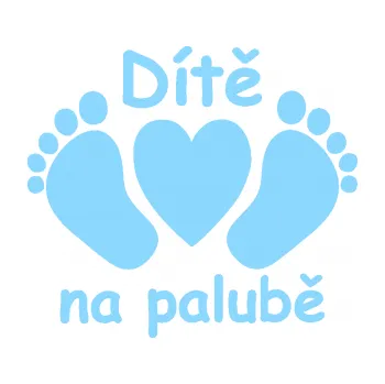 Samolepicí dekorace na vozidlo Dítě v autě 089 nožičky s nápisem (03 - světle modrá) SAMOLEPKA NA AUTO, NÁLEPKA, FÓLIE, POLEP, TUNING, VLASTNÍ TEXT, TISK, AUTOSAMOLEPKY.cz, POLEPY, OBRÁZEK, LOGO, 3D STICKERS