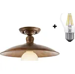 Redo LENA 02-757 - Rustikální stropní lustr + Dárek LED retro žárovka (Rustikální stropní svítidlo nejen do chalupy a roubenky)