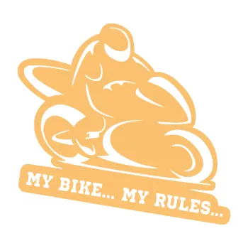 Samolepící dekorace SAMOLEPKA Motorkář 012 pravá s textem (08 - béžová) NA AUTO, NÁLEPKA, FÓLIE, POLEP, TUNING, VLASTNÍ TEXT, TISK, AUTOSAMOLEPKY.cz, POLEPY, OBRÁZEK, LOGO, SAMOLEPKY