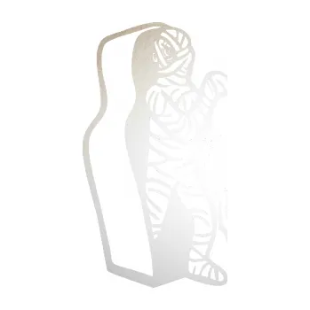 Polep vozidla SAMOLEPKA Mumie 002 pravá (82 - odrazková reflexní bílá) NA AUTO, NÁLEPKA, FÓLIE, POLEP, TUNING, VLASTNÍ TEXT, TISK, AUTOSAMOLEPKY.cz, POLEPY, OBRÁZEK, LOGO, SAMOLEPKY