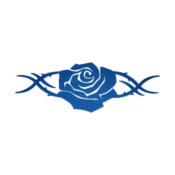 Samolepící dekorace SAMOLEPKA Květina dekor 020 levá růže s trny (65 - škrábaný kov modrý) NA AUTO, NÁLEPKA, FÓLIE, POLEP, TUNING, VLASTNÍ TEXT, TISK, AUTOSAMOLEPKY.cz, POLEPY, OBRÁZEK, LOGO, SAMOLEPKY