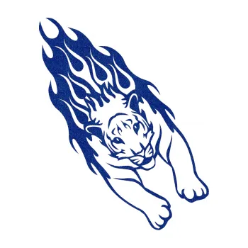 Samolepicí dekorace na vozidlo Animal flames 024 pravá tygr (89 - Ultra Metalic modrá tmavá) SAMOLEPKA NA AUTO, NÁLEPKA, FÓLIE, POLEP, TUNING, VLASTNÍ TEXT, TISK, AUTOSAMOLEPKY.cz, POLEPY, OBRÁZEK, LOGO, 3D STICKERS