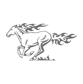 Samolepicí dekorace na vozidlo Animal flames 004 levá kůň (41 - grafitová metalíza) SAMOLEPKA NA AUTO, NÁLEPKA, FÓLIE, POLEP, TUNING, VLASTNÍ TEXT, TISK, AUTOSAMOLEPKY.cz, POLEPY, OBRÁZEK, LOGO, 3D STICKERS