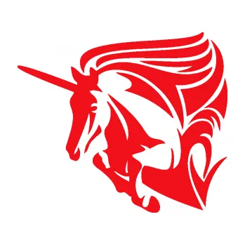 Samolepící dekorace SAMOLEPKA Kůň jednorožec 001 levá (10 - červená) NA AUTO, NÁLEPKA, FÓLIE, POLEP, TUNING, VLASTNÍ TEXT, TISK, AUTOSAMOLEPKY.cz, POLEPY, OBRÁZEK, LOGO, SAMOLEPKY