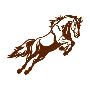 Samolepící dekorace Kůň 050 pravá ve skoku (15 - hnědá) SAMOLEPKA NA AUTO, NÁLEPKA, FÓLIE, POLEP, TUNING, VLASTNÍ TEXT, TISK, AUTOSAMOLEPKY.cz, POLEPY, OBRÁZEK, LOGO, 3D STICKERS