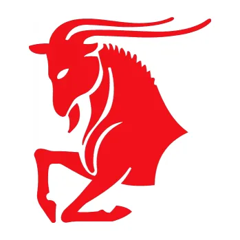 Samolepící dekorace SAMOLEPKA Kozoroh 006 levá (10 - červená) NA AUTO, NÁLEPKA, FÓLIE, POLEP, TUNING, VLASTNÍ TEXT, TISK, AUTOSAMOLEPKY.cz, POLEPY, OBRÁZEK, LOGO, SAMOLEPKY