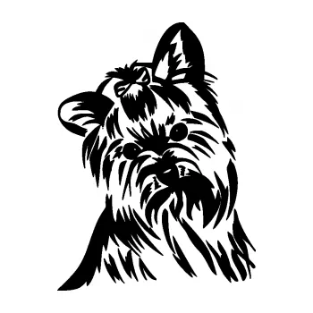 Polep vozidla Pes 147 levá Jorkšírský teriér (01 - černá) SAMOLEPKA NA AUTO, NÁLEPKA, FÓLIE, POLEP, TUNING, VLASTNÍ TEXT, TISK, AUTOSAMOLEPKY.cz, POLEPY, OBRÁZEK, LOGO, 3D STICKERS