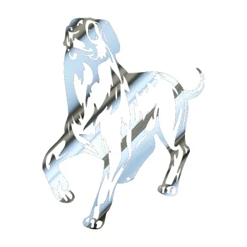 samolepka Pes 047 levá (80 - chrom fólie stříbrná zrcadlová) SAMOLEPKA NA AUTO, NÁLEPKA, FÓLIE, POLEP, TUNING, VLASTNÍ TEXT, TISK, AUTOSAMOLEPKY.cz, POLEPY, OBRÁZEK, LOGO, 3D STICKERS