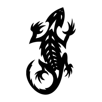 Samolepící dekorace SAMOLEPKA Ještěrka 014 pravá (01 - černá) NA AUTO, NÁLEPKA, FÓLIE, POLEP, TUNING, VLASTNÍ TEXT, TISK, AUTOSAMOLEPKY.cz, POLEPY, OBRÁZEK, LOGO, SAMOLEPKY