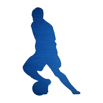 Samolepicí dekorace na vozidlo Fotbalista 036 levá (65 - škrábaný kov modrý) SAMOLEPKA NA AUTO, NÁLEPKA, FÓLIE, POLEP, TUNING, VLASTNÍ TEXT, TISK, AUTOSAMOLEPKY.cz, POLEPY, OBRÁZEK, LOGO, 3D STICKERS