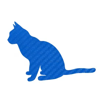 Samolepící dekorace SAMOLEPKA Kočka 008 levá (57 - 3D karbon modrý) NA AUTO, NÁLEPKA, FÓLIE, POLEP, TUNING, VLASTNÍ TEXT, TISK, AUTOSAMOLEPKY.cz, POLEPY, OBRÁZEK, LOGO, SAMOLEPKY
