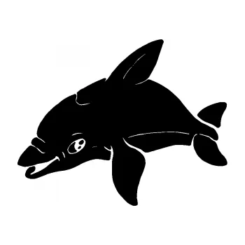 Samolepící dekorace SAMOLEPKA Delfín 003 levá (01 - černá) NA AUTO, NÁLEPKA, FÓLIE, POLEP, TUNING, VLASTNÍ TEXT, TISK, AUTOSAMOLEPKY.cz, POLEPY, OBRÁZEK, LOGO, SAMOLEPKY