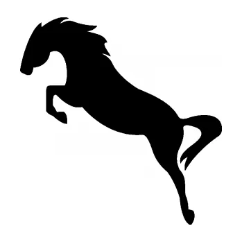 Samolepící dekorace SAMOLEPKA Kůň 072 levá skok (01 - černá) NA AUTO, NÁLEPKA, FÓLIE, POLEP, TUNING, VLASTNÍ TEXT, TISK, AUTOSAMOLEPKY.cz, POLEPY, OBRÁZEK, LOGO, SAMOLEPKY
