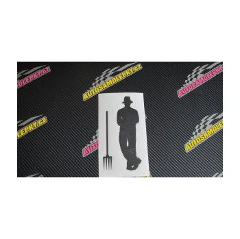 Samolepící dekorace SAMOLEPKA Farmář 001 levá (17 - šedá) NA AUTO, NÁLEPKA, FÓLIE, POLEP, TUNING, VLASTNÍ TEXT, TISK, AUTOSAMOLEPKY.cz, POLEPY, OBRÁZEK, LOGO, SAMOLEPKY