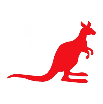 Samolepící dekorace SAMOLEPKA Klokan 002 pravá (10 - červená) NA AUTO, NÁLEPKA, FÓLIE, POLEP, TUNING, VLASTNÍ TEXT, TISK, AUTOSAMOLEPKY.cz, POLEPY, OBRÁZEK, LOGO, SAMOLEPKY