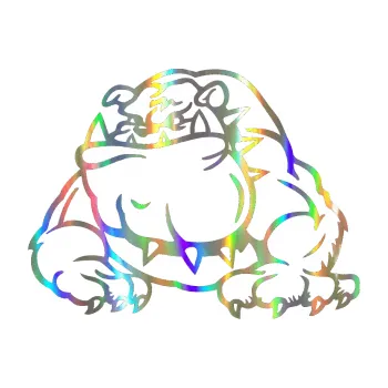 Polep vozidla SAMOLEPKA Buldog 001 levá pes (93 - Holografická) NA AUTO, NÁLEPKA, FÓLIE, POLEP, TUNING, VLASTNÍ TEXT, TISK, AUTOSAMOLEPKY.cz, POLEPY, OBRÁZEK, LOGO, SAMOLEPKY