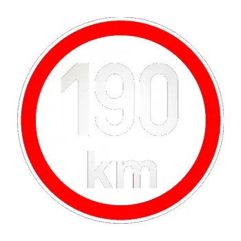 samolepka Maximální rychlost 190km - nejvyšší konstrukční rychlost (82 - odrazková reflexní bílá) SAMOLEPKA NA AUTO, NÁLEPKA, FÓLIE, POLEP, TUNING, VLASTNÍ TEXT, TISK, AUTOSAMOLEPKY.cz, POLEPY, OBRÁZEK, LOGO, 3D STICKERS