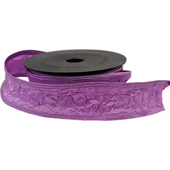 Stuha Stuha mačkaná 4 cm, 9,15 m, tm. růžová