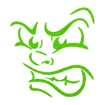 Samolepící dekorace Obličej 001 levá naštvaný (58 - 3D karbon zelený kawasaki) SAMOLEPKA NA AUTO, NÁLEPKA, FÓLIE, POLEP, TUNING, VLASTNÍ TEXT, TISK, AUTOSAMOLEPKY.cz, POLEPY, OBRÁZEK, LOGO, 3D STICKERS