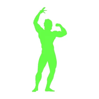 Polep vozidla SAMOLEPKA Kulturista 002 levá (71 - Fluorescentní zelená) NA AUTO, NÁLEPKA, FÓLIE, POLEP, TUNING, VLASTNÍ TEXT, TISK, AUTOSAMOLEPKY.cz, POLEPY, OBRÁZEK, LOGO, SAMOLEPKY