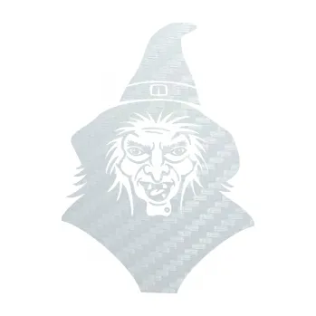 Samolepící dekorace SAMOLEPKA Čarodějnice 002 pravá hlava s kloboukem (51 - 3D karbon bílý) NA AUTO, NÁLEPKA, FÓLIE, POLEP, TUNING, VLASTNÍ TEXT, TISK, AUTOSAMOLEPKY.cz, POLEPY, OBRÁZEK, LOGO, SAMOLEPKY