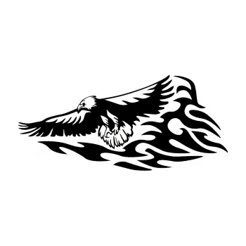 Samolepicí dekorace na vozidlo Animal flames 075 levá orel (01 - černá) SAMOLEPKA NA AUTO, NÁLEPKA, FÓLIE, POLEP, TUNING, VLASTNÍ TEXT, TISK, AUTOSAMOLEPKY.cz, POLEPY, OBRÁZEK, LOGO, 3D STICKERS