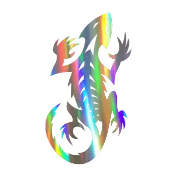 Samolepící dekorace Ještěrka 014 pravá (93 - Holografická) SAMOLEPKA NA AUTO, NÁLEPKA, FÓLIE, POLEP, TUNING, VLASTNÍ TEXT, TISK, AUTOSAMOLEPKY.cz, POLEPY, OBRÁZEK, LOGO, 3D STICKERS