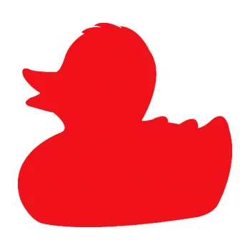 Samolepící dekorace SAMOLEPKA Kachnička 001 levá (10 - červená) NA AUTO, NÁLEPKA, FÓLIE, POLEP, TUNING, VLASTNÍ TEXT, TISK, AUTOSAMOLEPKY.cz, POLEPY, OBRÁZEK, LOGO, SAMOLEPKY