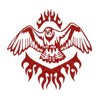 Samolepicí dekorace na vozidlo Animal flames 068 levá orel (86 - Ultra Metalic červená) SAMOLEPKA NA AUTO, NÁLEPKA, FÓLIE, POLEP, TUNING, VLASTNÍ TEXT, TISK, AUTOSAMOLEPKY.cz, POLEPY, OBRÁZEK, LOGO, 3D STICKERS