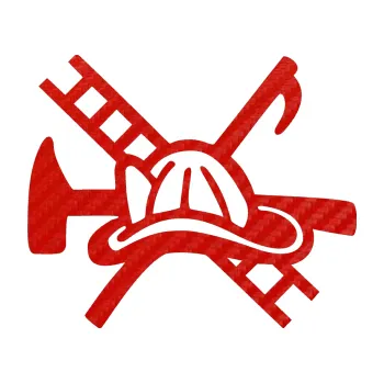 Samolepící dekorace Hasič 005 levá (53 - 3D karbon červený) SAMOLEPKA NA AUTO, NÁLEPKA, FÓLIE, POLEP, TUNING, VLASTNÍ TEXT, TISK, AUTOSAMOLEPKY.cz, POLEPY, OBRÁZEK, LOGO, 3D STICKERS