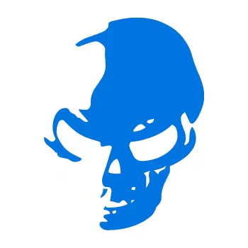 Samolepicí dekorace na vozidlo Lebka 002 levá (11 - modrá oceán) SAMOLEPKA NA AUTO, NÁLEPKA, FÓLIE, POLEP, TUNING, VLASTNÍ TEXT, TISK, AUTOSAMOLEPKY.cz, POLEPY, OBRÁZEK, LOGO, 3D STICKERS