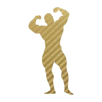 Polep vozidla Kulturista 003 pravá (59 - 3D karbon zlatý) SAMOLEPKA NA AUTO, NÁLEPKA, FÓLIE, POLEP, TUNING, VLASTNÍ TEXT, TISK, AUTOSAMOLEPKY.cz, POLEPY, OBRÁZEK, LOGO, 3D STICKERS