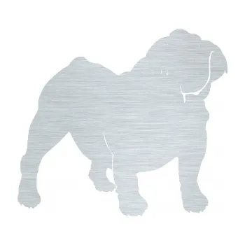 Polep vozidla SAMOLEPKA Pes 089 pravá Buldok (61 - škrábaný hliník) NA AUTO, NÁLEPKA, FÓLIE, POLEP, TUNING, VLASTNÍ TEXT, TISK, AUTOSAMOLEPKY.cz, POLEPY, OBRÁZEK, LOGO, SAMOLEPKY