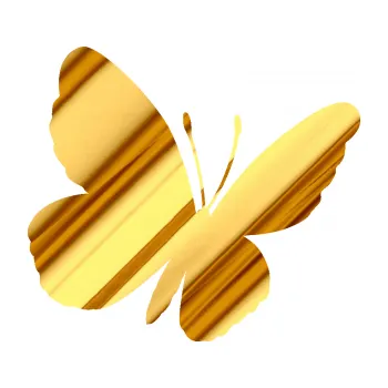 Samolepící dekorace SAMOLEPKA Motýl 009 pravá (81 - chrom fólie zlatá zrcadlová) NA AUTO, NÁLEPKA, FÓLIE, POLEP, TUNING, VLASTNÍ TEXT, TISK, AUTOSAMOLEPKY.cz, POLEPY, OBRÁZEK, LOGO, SAMOLEPKY