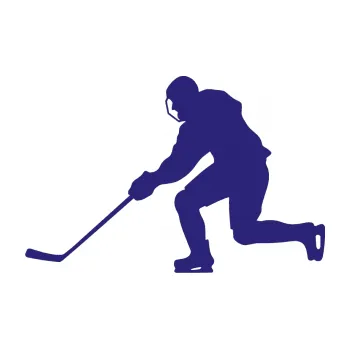 Samolepicí dekorace na vozidlo Hokejista 010 levá (22 - střední modrá) SAMOLEPKA NA AUTO, NÁLEPKA, FÓLIE, POLEP, TUNING, VLASTNÍ TEXT, TISK, AUTOSAMOLEPKY.cz, POLEPY, OBRÁZEK, LOGO, 3D STICKERS