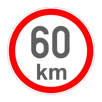 samolepka Maximální rychlost 60km - nejvyšší konstrukční rychlost (62 - škrábaný titan) SAMOLEPKA NA AUTO, NÁLEPKA, FÓLIE, POLEP, TUNING, VLASTNÍ TEXT, TISK, AUTOSAMOLEPKY.cz, POLEPY, OBRÁZEK, LOGO, 3D STICKERS