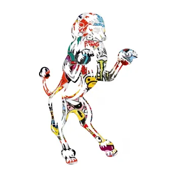 samolepka Pes 023 pravá Pudl (83 - Sticker bomb) SAMOLEPKA NA AUTO, NÁLEPKA, FÓLIE, POLEP, TUNING, VLASTNÍ TEXT, TISK, AUTOSAMOLEPKY.cz, POLEPY, OBRÁZEK, LOGO, 3D STICKERS