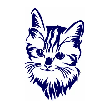 Samolepící dekorace SAMOLEPKA Kočka 018 levá (23 - tmavě modrá) NA AUTO, NÁLEPKA, FÓLIE, POLEP, TUNING, VLASTNÍ TEXT, TISK, AUTOSAMOLEPKY.cz, POLEPY, OBRÁZEK, LOGO, SAMOLEPKY